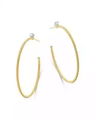 $1440 Marco Bicego 18K Yellow & White Gold Bi49 Diamond Hoop Earrings • $815