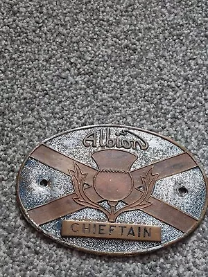 ALBION CHIEFTAIN TRUCK MAKERS BADGE/MASCOT..14cm X 10cm..COLOURED ENAMEL MISSING • £21.50