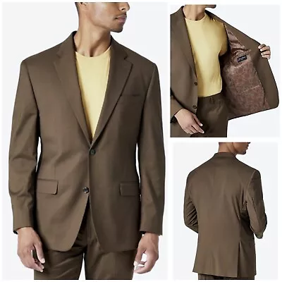 Sean John Men's Classic-Fit New Solid Brown Khaki Suit Jacket 46XL • $49.99