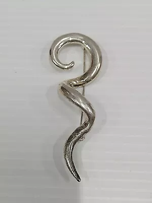 Vintage Pin / Brooch Silver Swirl & Curl • $19.95