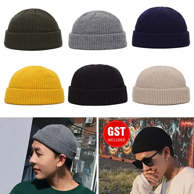 1/2PC Men Women Mini Fisherman Beanie Winter Spring Hat Soft Knitted Cap Fashion • $4.48