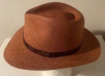 Orvis Genuine Panama Hand Woven In Ecuador Straw Hat Size XL 7 1/2-7 5/8 • $89.99