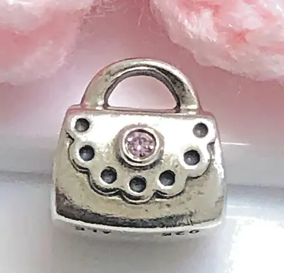 $9.99 • Buy Pandora Sterling Silver Purse Bead With Pink Zirconia - 790309PCZ
