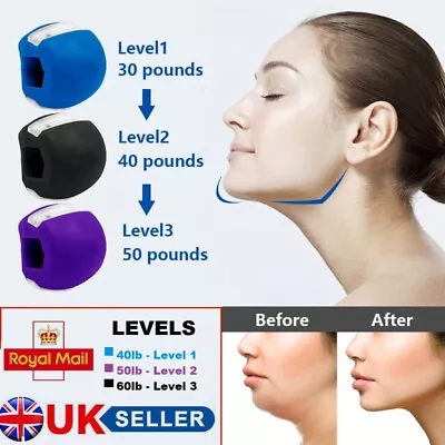 Silica Gel Jaw Line Jaw Exerciser Face Neck Mouth Toning Jawrsize Training Ball • £3.99