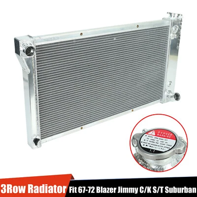 $132.99 • Buy 3 Row Full Aluminum Radiator For 1967-1972 Chevy GMC C/K 10/20/30 Pickup Truck