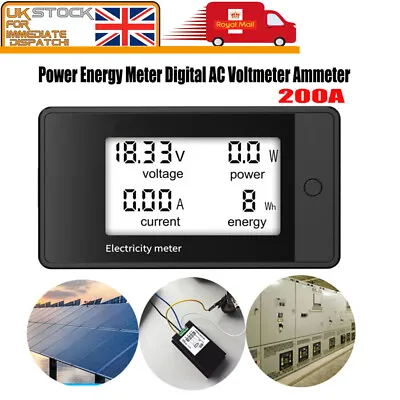 85-400V 4In-1 LCD AC Digital Display Power Meter Voltage + Ammeter Power Tester • £14.23