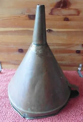XL Vintage Copper Still Funnel Antique W/ Filter Stainer & Handle 11  X 14  Tall • $40.50