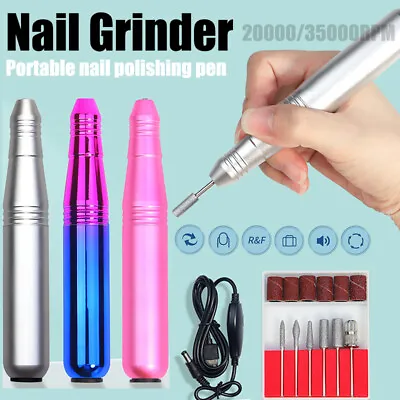 Set Electric Nail Grinder Machine Manicure Pedicure Portable Nail 20000/35000 • $10.73