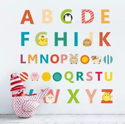 Removable Alphabet Letter Animal Large Wall Sticker Baby Kids Room Children • £5.99