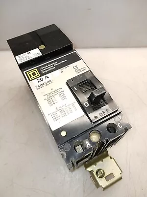 Square D 20 Amp I-line Circuit Breaker Fa26020ac 2 Pole 600 V • $26.99