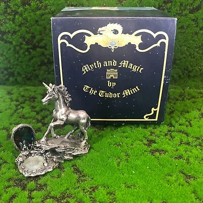 The Tudor Mint Myth And Magic The Elfin Unicorn 3892  Boxed Pewter Crystal • £54.99