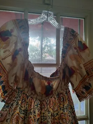Vintage 60's Genuine Hippie Festival Dress Hand Made Umpire Wasit Indian... • $49