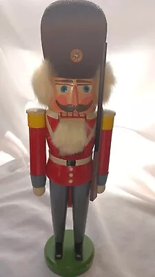 Vintage Wooden Soldier Nutcracker Germany 15  Tall Original Box • $45