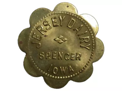 Spencer IA Jersey Dairy G/F One Half Gallon Milk Token • $10