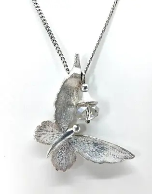 Brighton Vintage Silver Plated Butterfly Pendant Necklace 18.75  • $37.99