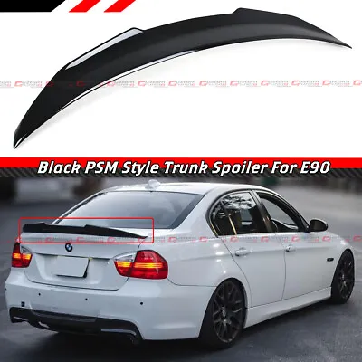 $82.99 • Buy For 2006-11 Bmw E90 3 Series M3 Sedan Psm Style Glossy Black Trunk Spoiler Wing