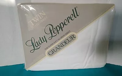 Vintage Lady Pepperell Grandeur No Iron Percale White Full Fitted Sheet New • $14