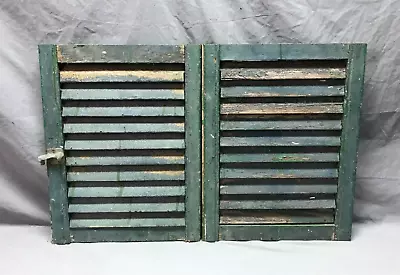 Pair VTG Distressed Small 15x20 Antique House Wood Window Shutters Old 622-24B • $75