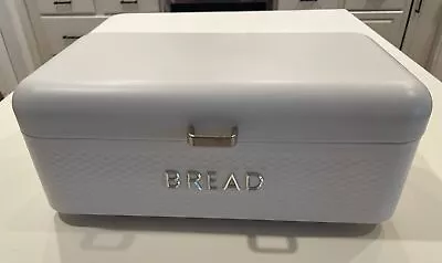 Bread Box For Kitchen Countertop Metal (White) Vented With Hinge Top Vintage • $14