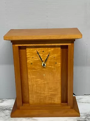 Heavy Handcrafted Maple Mantel Clock - Battery Operated • $28.75