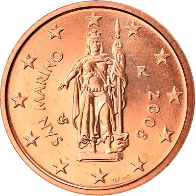 [#824059] San Marino 2 Euro Cent 2008 Rome MS Copper Plated Steel KM:441 • $15.25