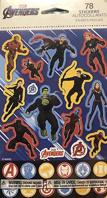 78 Marvel Avengers  Stickers (3 Sheets) Party Favors Teacher Supply  • £2.19