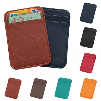 Mens Mini Leather Wallet Card Holder Front Pocket Wallets Credit ID Pocket Thin • $2.78