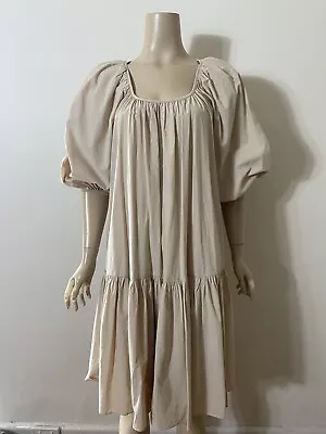 $29 • Buy MANGO MNG Poplin Puffed Sleeve Dress XS