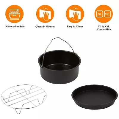 Air Fryer Accessories Universal Kitchen Tool Cake Barell Home BBQ Rack • $26.99