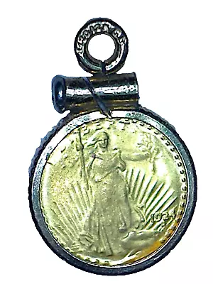 Mini $20 Gold Copy Coin Pendant 1/20 12k Gold • $22.99