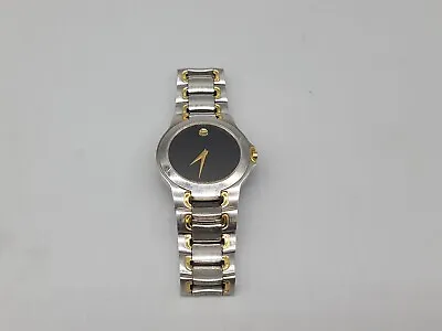 MOVADO Museum Two-Tone Watch  81 G1 1898 Stainless Black And Gold -USED- W116 • $145