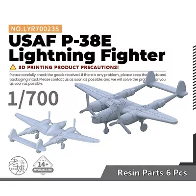 Yao's Studio LYR700235 1/700 Military Model Kit USAF P-38E Lightning Fighter • $9.99