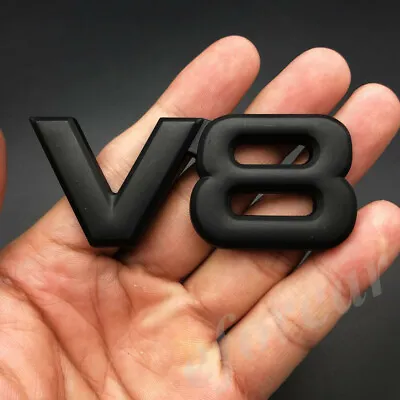 Metal Black V8 Vntage Car Auto Trunk Tailgate Rear Emblem Badge Decal Sticker • $7.90