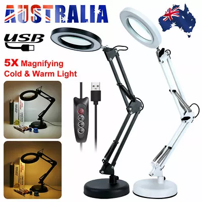 5X Magnifying Glass Lamp Desk Table Beauty Nail Salon Tattoo Magnifier Light USB • $27.95