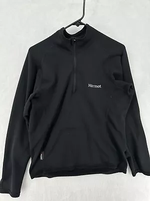 Marmot Sweater Mens Size Medium Black Quarter Zip Fleece Jacket Pullover Outdoor • $8.50