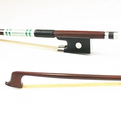 Violin Bow 4/4 Size Advanced Pernambuco Natural Mongolia Horsehair Green Winding • $29.99