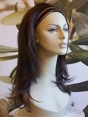 Ladies Long 3/4 Wig Half Wig Fall Clip In Hair Piece Black Brown Blonde 18   • £46