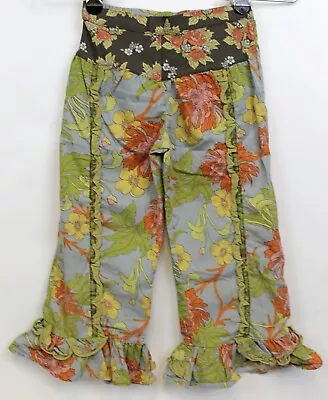 Matilda Jane Kids Girls Sz 6 Fall 2010 Field Trip Samantha Ruffles Floral Pants • $25.50