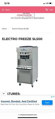 $19000 • Buy Electro Freeze Soft Serve Ice Cream Machine SL500