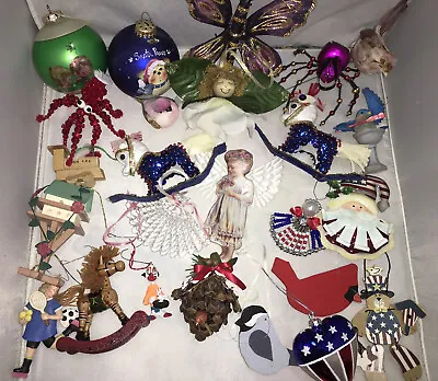$20 • Buy Lot Of Christmas Ornaments Some Vintage 25 Pieces Some Handmade
