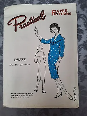 £7 • Buy 1950s Practical Paper Vintage Sewing Dress Pattern Vintage Dress 37 - 38 In Bust