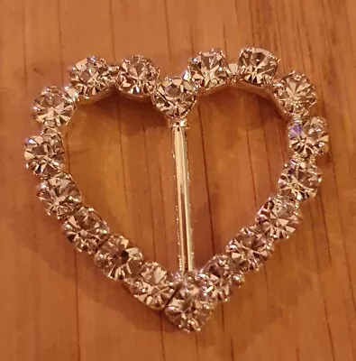 £5 • Buy Large Heart Crystal Buckle X10
