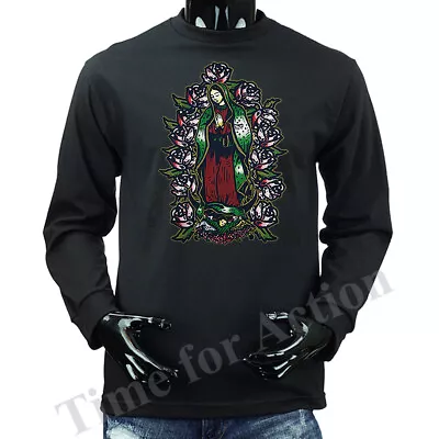 Virgen De Guadalupe Virgin Maria Religious Catholic Long Sleeve • $17.24