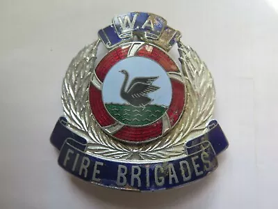 W.A. FIRE BRIGADES BRASS HAT Or HELMET BADGE C1950s WESTERN AUSTRALIA DAMAGED • $225