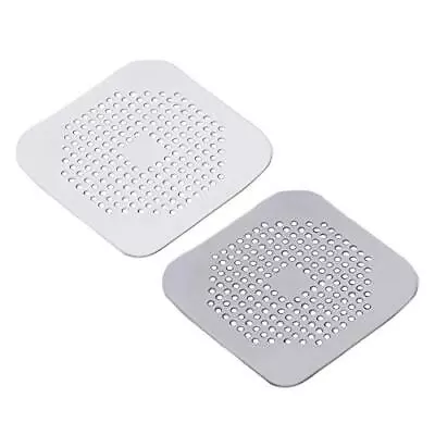 Drain Hair Catcher Square Silicone Trap Shower Drain Cover With Suction Cups For • £8.97