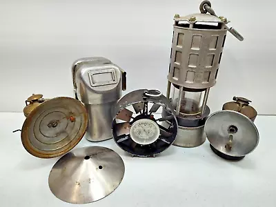 LOT Vintage MINING Safety Lanterns Carbide Lamps MSA Davis Permissible Autolite • $60