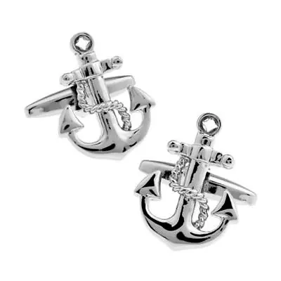 ANCHOR CUFFLINKS Nautical Boat Ship Sailing Boating Groom Wedding NEW W GIFT BAG • $11.95