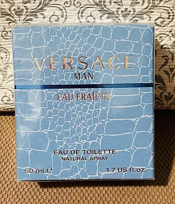Versace Man Eau Fraiche Eau De Toilette Natural Spray For Men 1.7 Oz Sealed • $33