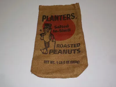 Vintage Planters Peanuts Salted In - Shell 1.5 LB Burlap Sack Bag Roasted Empty  • £9.49