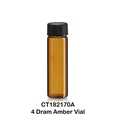 100 Amber Glass Vials 15 Ml W/ Screw Caps 21 X 70 Mm 4 Dram (1/2 Oz.) 2.75  • $57.83